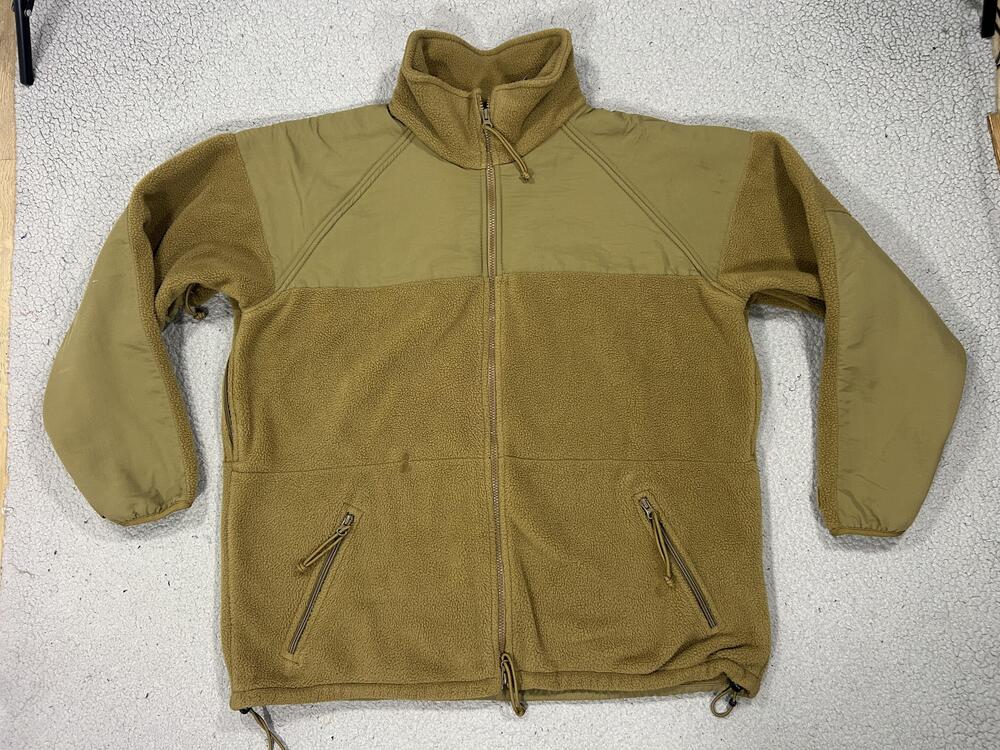 Peckham Fleece Jacket Mens Large Brown Polartec Military Cold Weather Full Zip